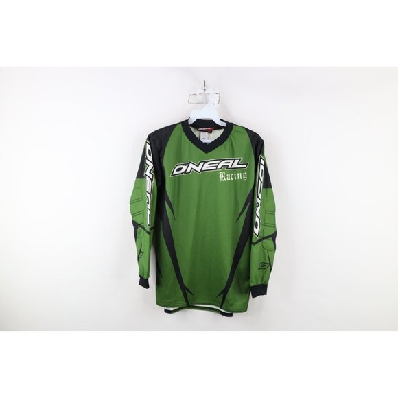 Deadstock Vtg O'Neal Racing Boys Large Spell Out Motocross Racing Jersey Green